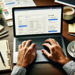 Configurando campaña en Google Ads en laptop | Posiciona.Digital