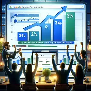 Equipo celebra éxito en campaña de Google Ads | Posiciona.Digital