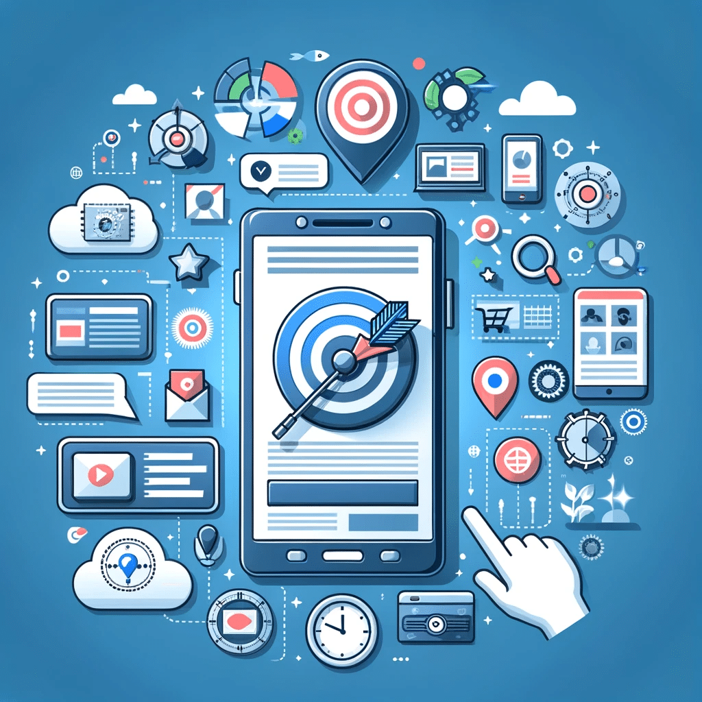 Smartphone mostrando anuncios dirigidos y criterios de categorización | Posiciona.Digital