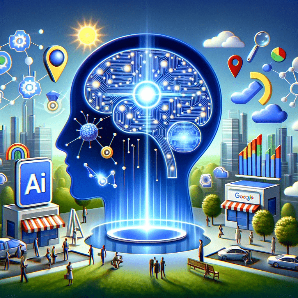 IA en publicidad digital con elementos de Googley tecnología avanzada | Posiciona.Digital