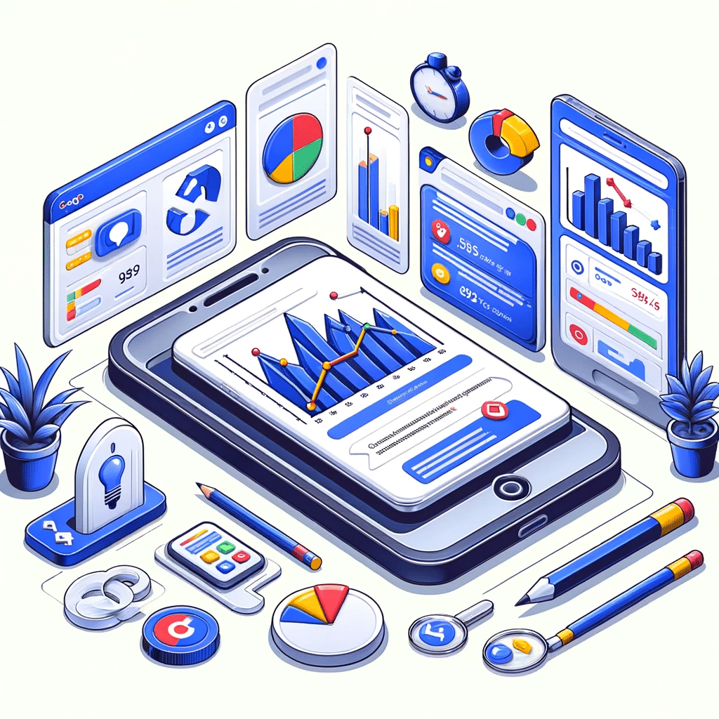 Smartphone mostrando análisis y rendimiento de anuncios móviles. | Posiciona.Digital