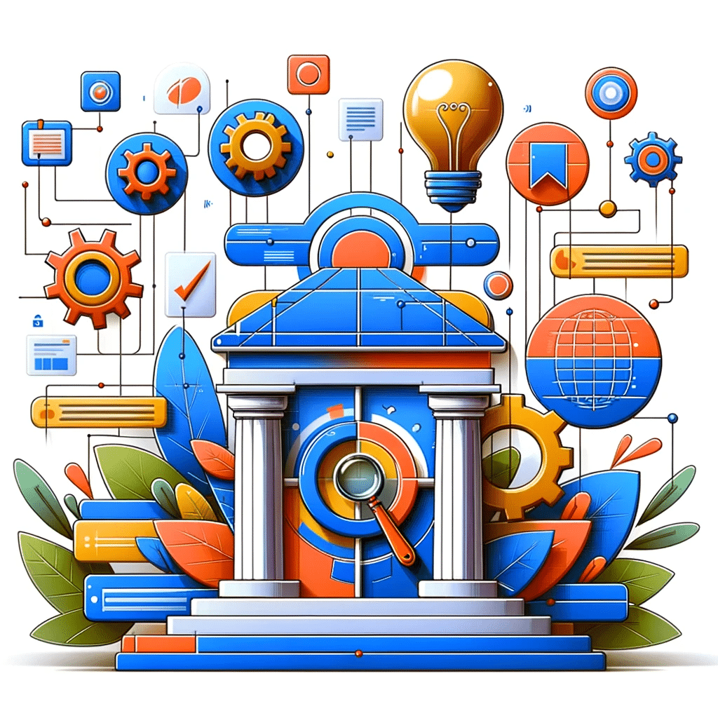 Ilustración digital sobre optimización de navegación y estructura de sitio para marketing digital | Posiciona.Digital