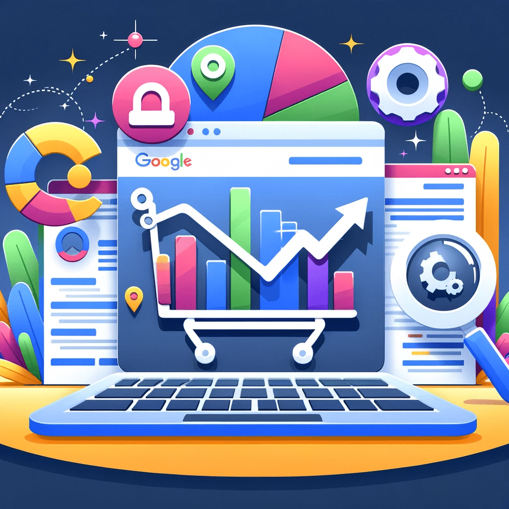Ilustración sobre maximizar CTR con extensiones en Ads, mostrando gráficos de CTR y extensiones en uso. | Posiciona.Digital