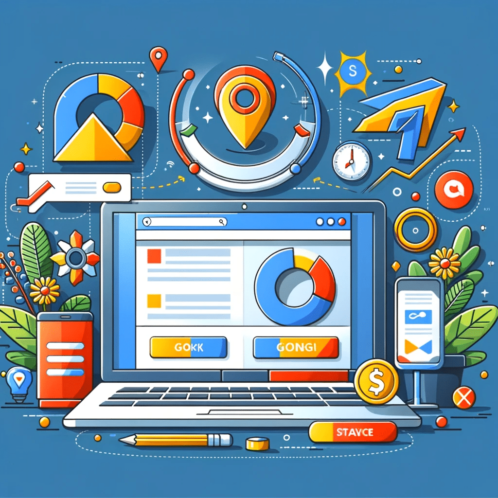 Ilustración explicativa sobre landing pages y su rol en campañas de Ads, con elementos de marketing digital | Posiciona.Digital
