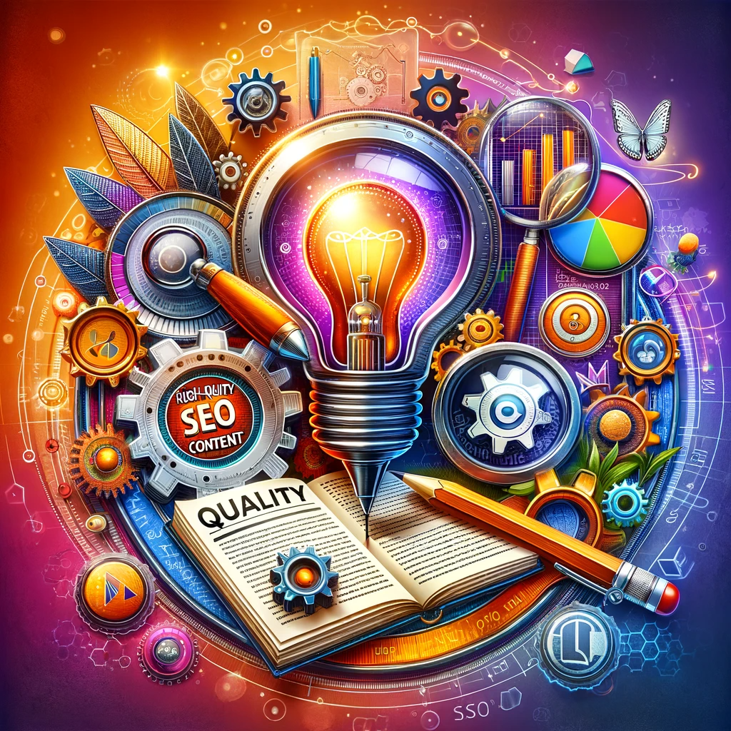 Imagen creativa sobre creación de contenido SEO de calidad | Posiciona.Digital