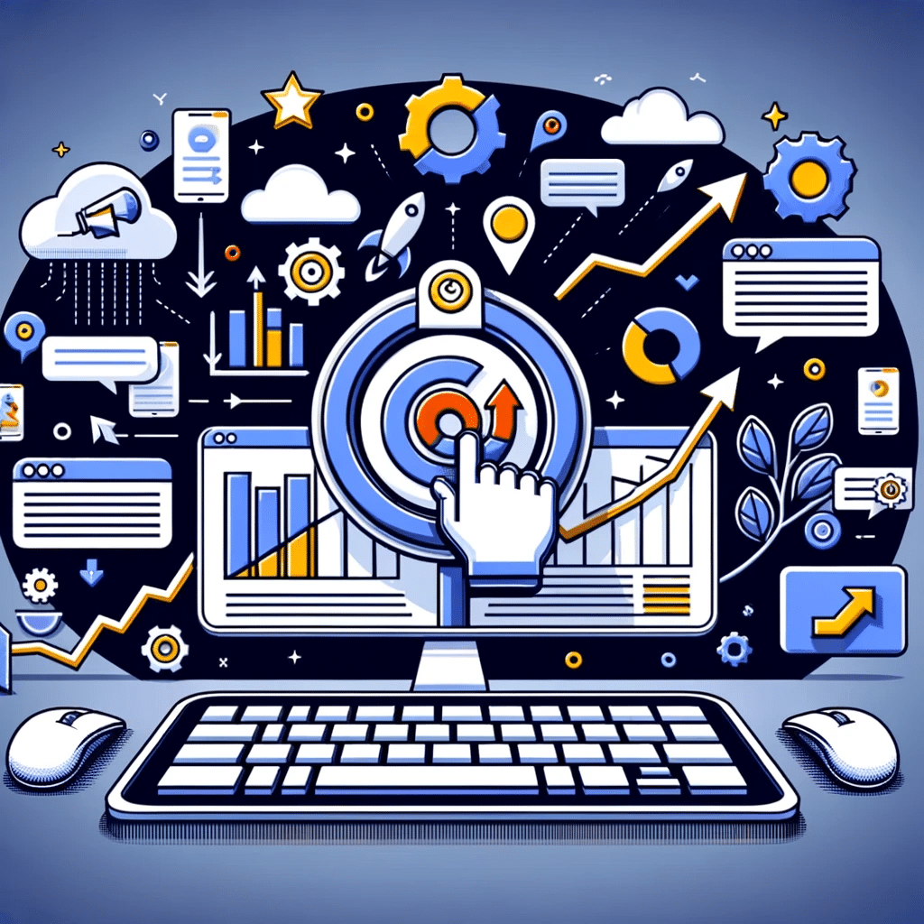 Imán atrayendo iconos de dispositivos y conversiones | Posiciona.Digital
