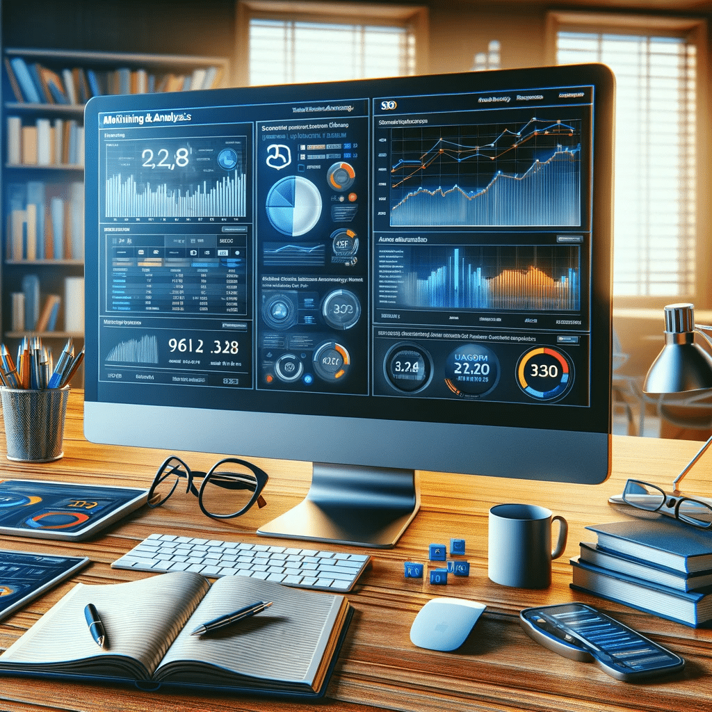 Analista revisando y analizando datos de rendimiento SEO en oficina. | Posiciona.Digital