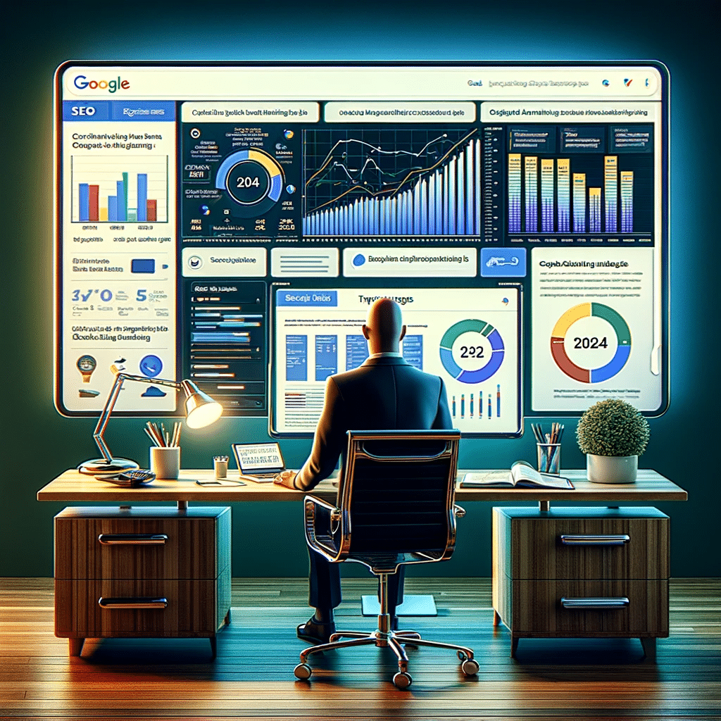 "Experto en marketing analizando tendencias SEO. | Posiciona.Digital