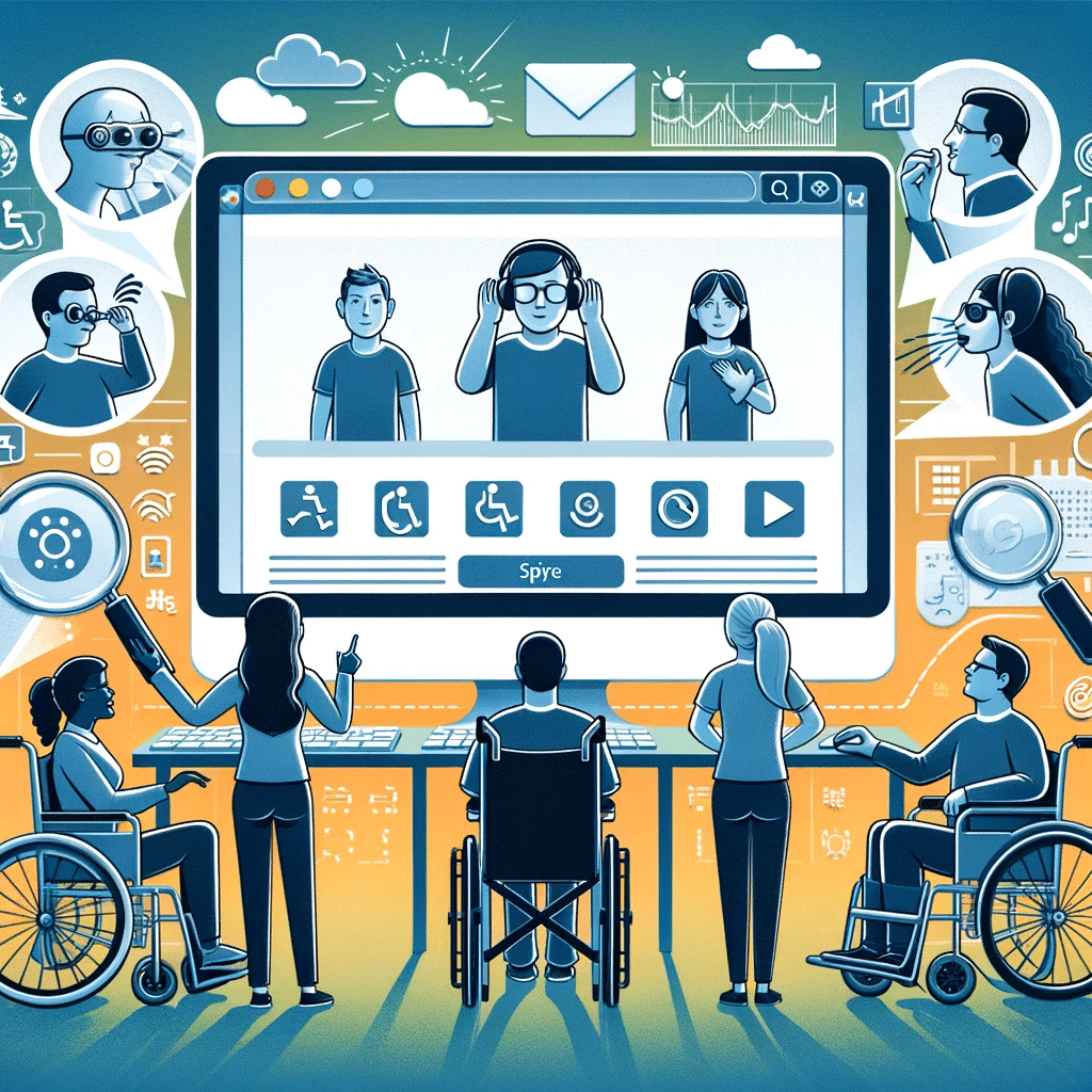 Usuarios diversos interactuando con web accesible | Posiciona.Digital