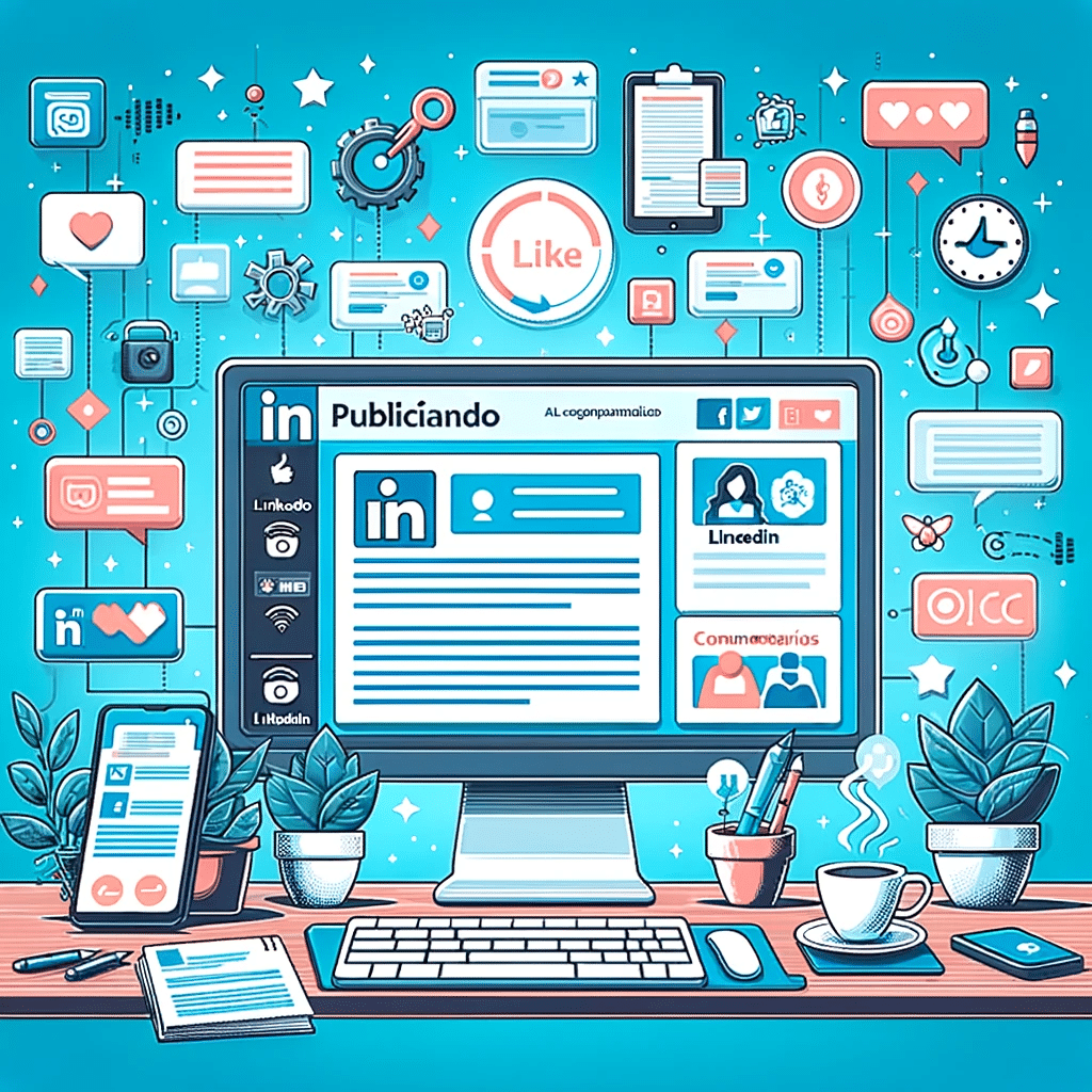 Pantalla mostrando una publicación destacada en LinkedIn con interacciones y elementos de creación de contenido. | Posiciona.Digital