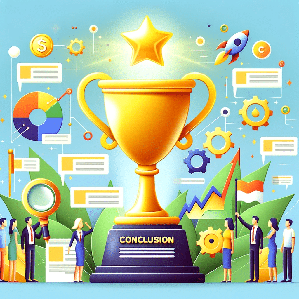 Ilustración de un trofeo de snippet destacado con elementos SEO y gráfico de tráfico. | Posiciona.Digital