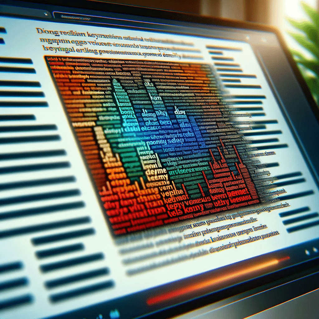 Artículo digital con secciones destacadas que representan la densidad de palabras clave, enfatizando la colocación estratégica para la optimización SEO. | Posiciona.Digital