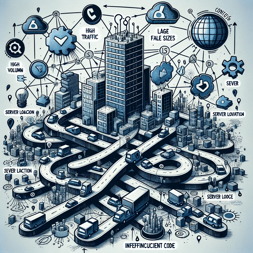 Diagrama conceptual de factores que influyen en la latencia | Posiciona.Digital