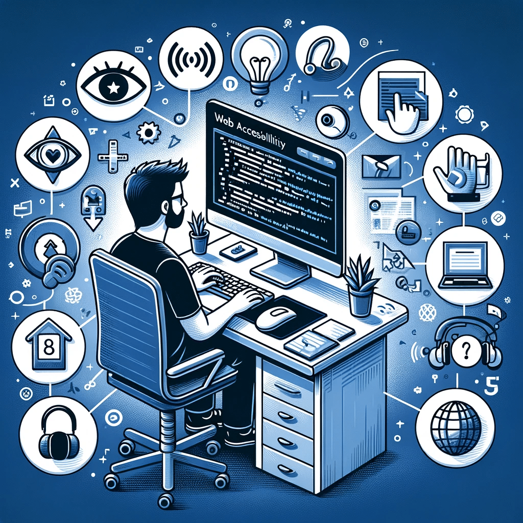 Desarrollador web implementando accesibilidad en sitio | Posiciona.Digital