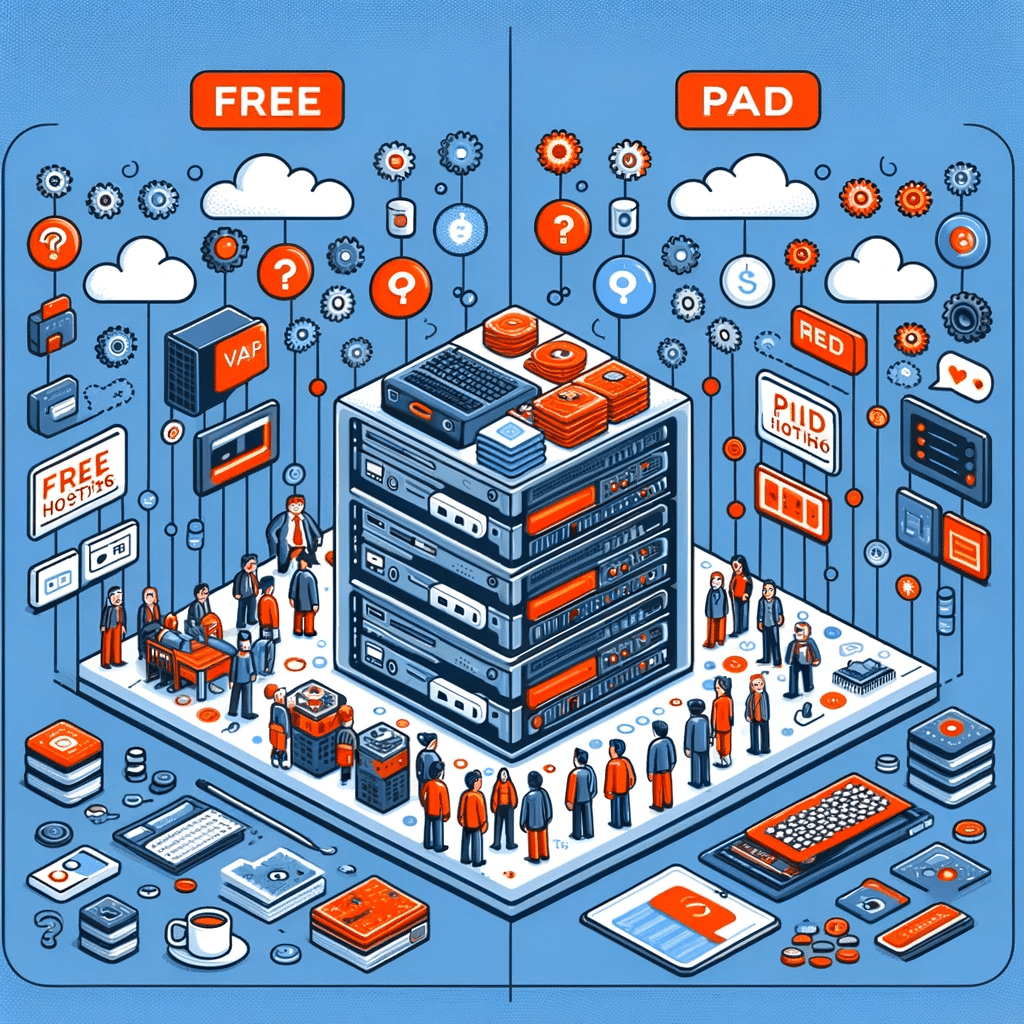 Comparativa visual entre hosting gratuito y de pago, destacando diferencias | Posiciona.Digital