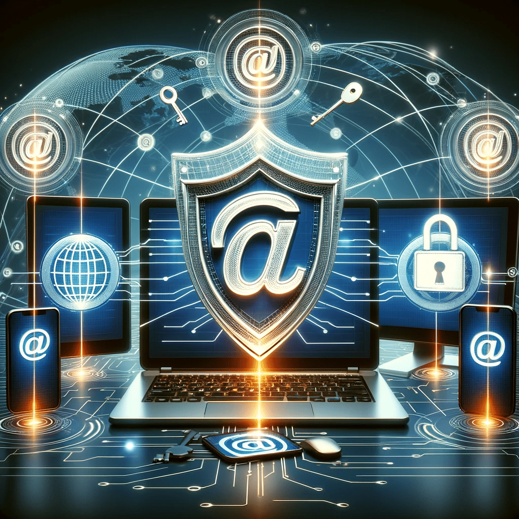 Dispositivos conectados simbolizando seguridad y alcance global de correos. | Posiciona.Digital