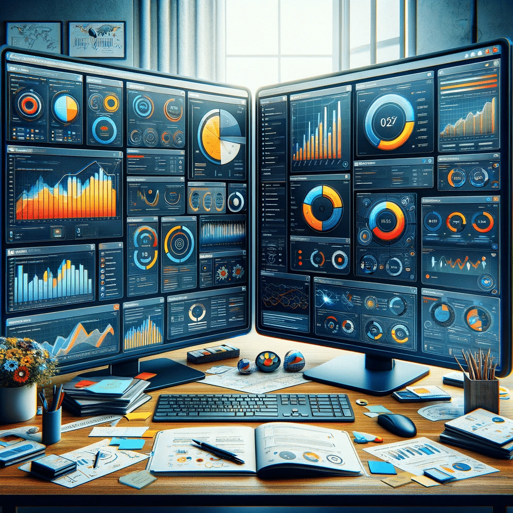 Herramientas de análisis web en monitores duales | Posiciona.Digital