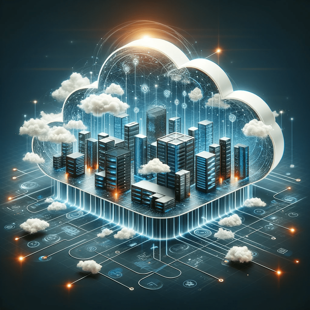 Infraestructura de nube con servidores y conexiones globales | Posiciona.Digital