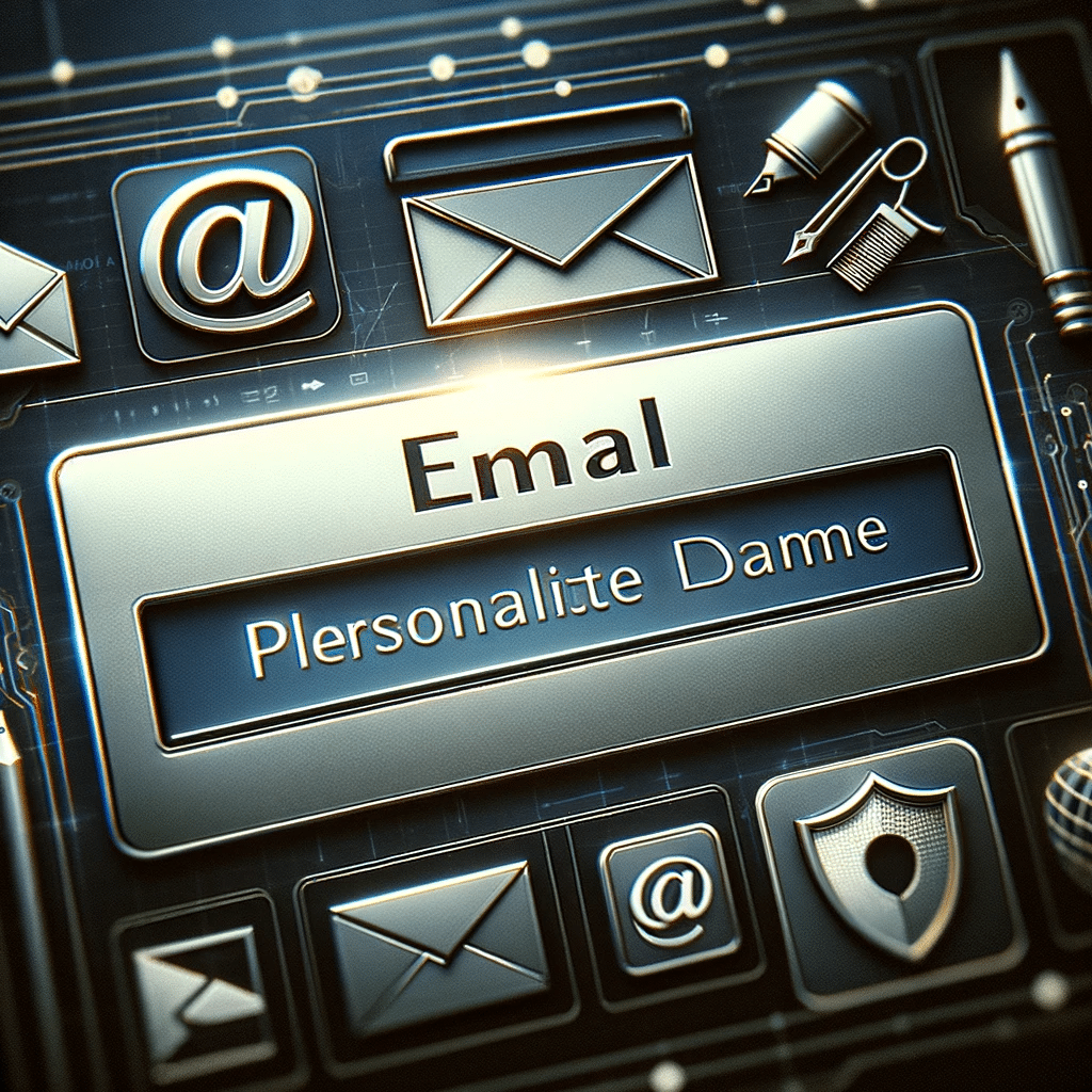Pantalla mostrando correo con dominio personalizado y símbolos de seguridad. | Posiciona.Digital