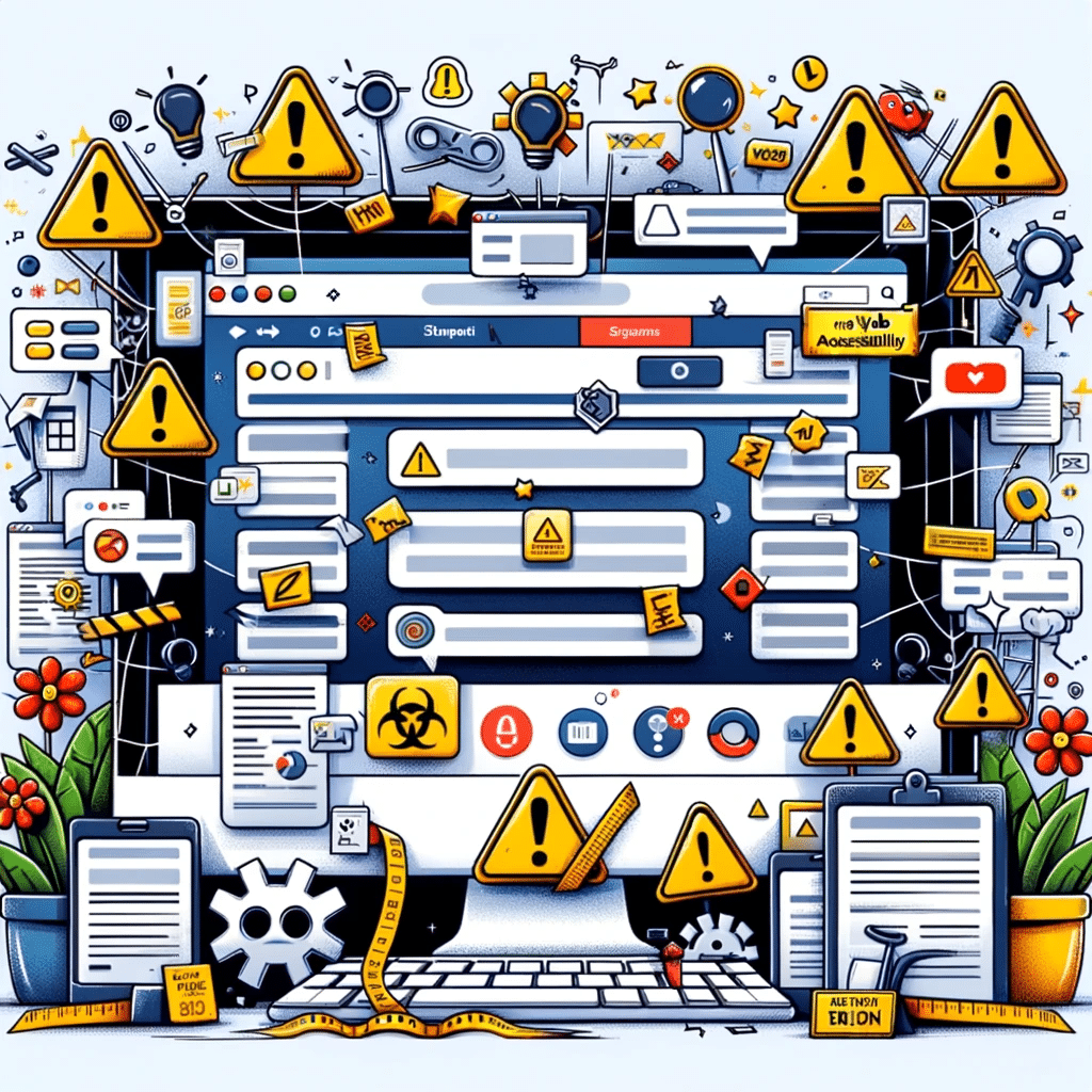 Página web con errores SEO y de accesibilidad marcados | Posiciona.Digital