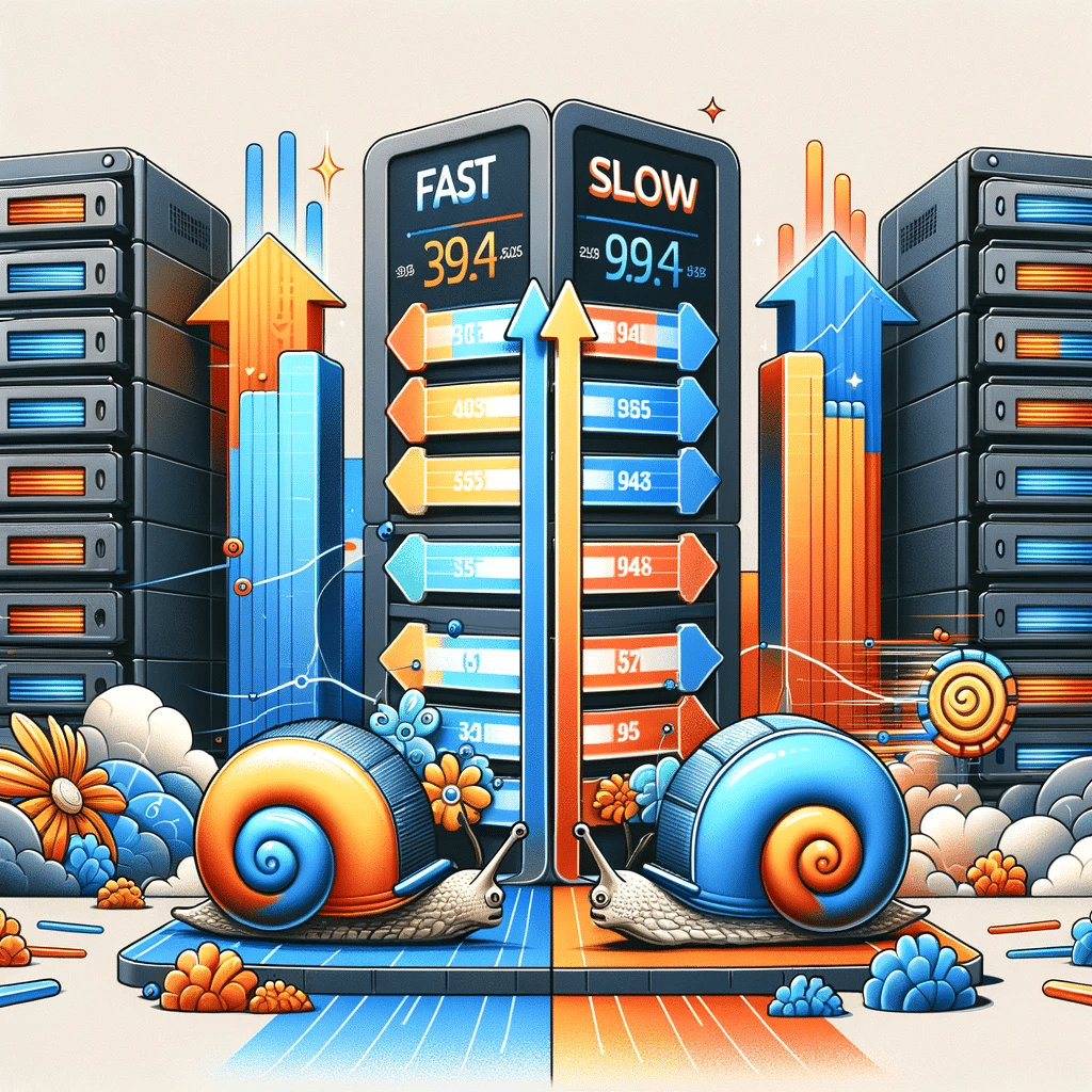 Comparativa de hosting rápido y lento afectando la latencia | Posiciona.Digital