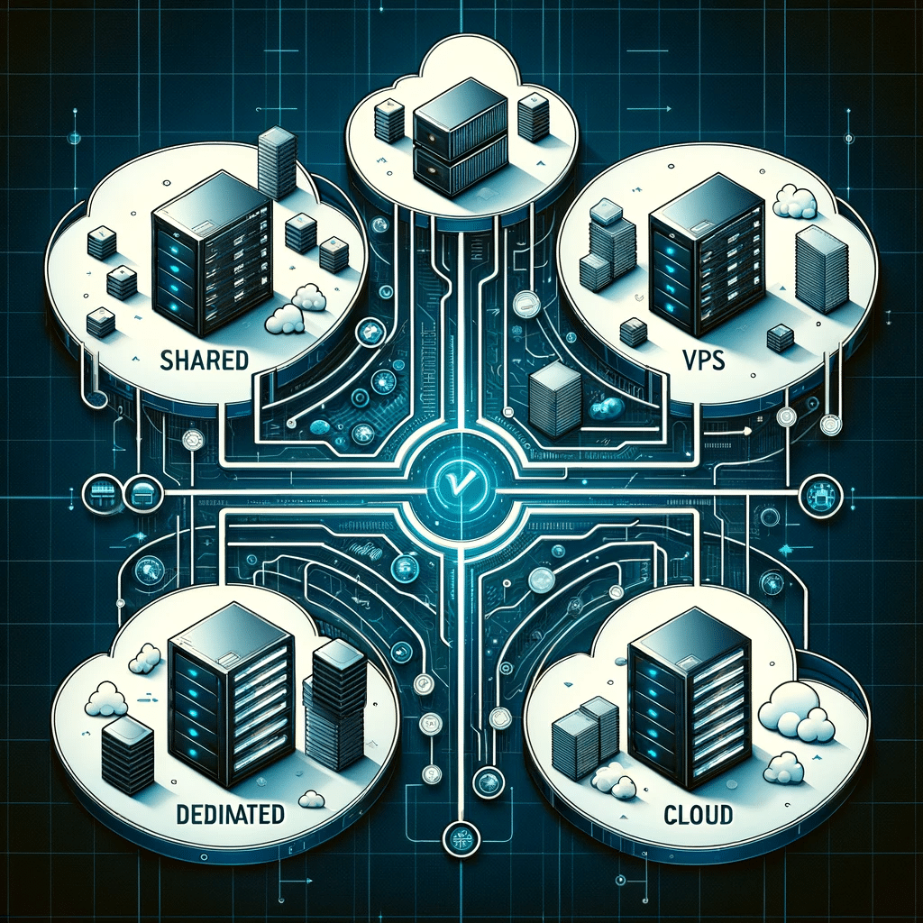 Comparativa visual de hosting compartido, VPS, dedicado y en nube | Posiciona.Digital