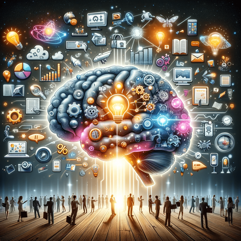 Cerebro con storytelling y éxito en marketing digital. Seres humanos| Posiciona.Digital