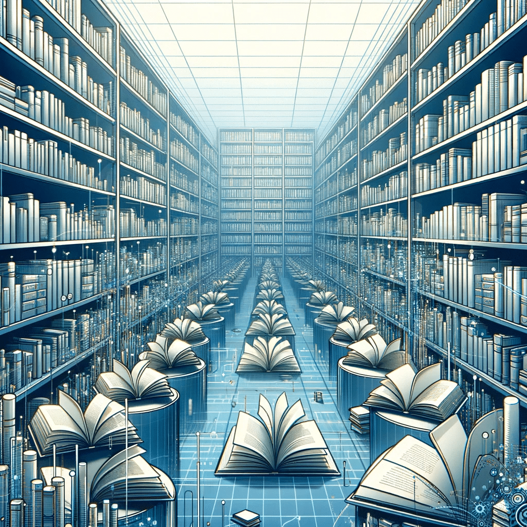 Biblioteca vasta simboliza el espacio en hosting y su importancia para el crecimiento y organización web | Posiciona.Digital