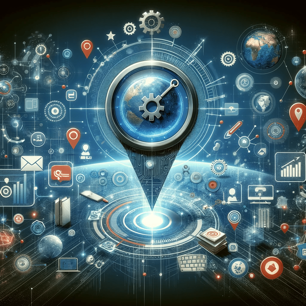 Brújula digital con gráficos y redes, reflejando el impacto de la IA en pymes e innovación. | Posiciona.Digital