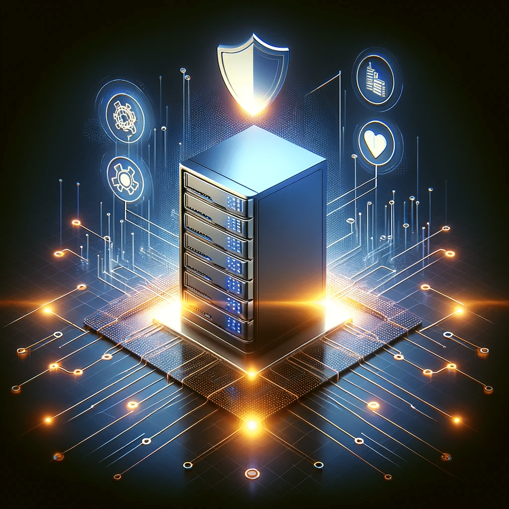 Servidor VPS aislado con aura de poder y seguridad | Posiciona.Digital