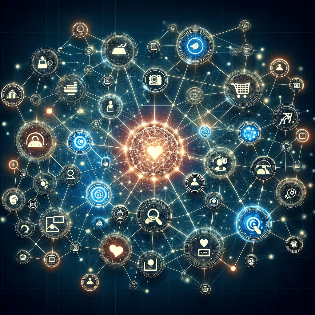 Red de nodos interconectados simbolizando segmentación de audiencias | Posiciona.Digital