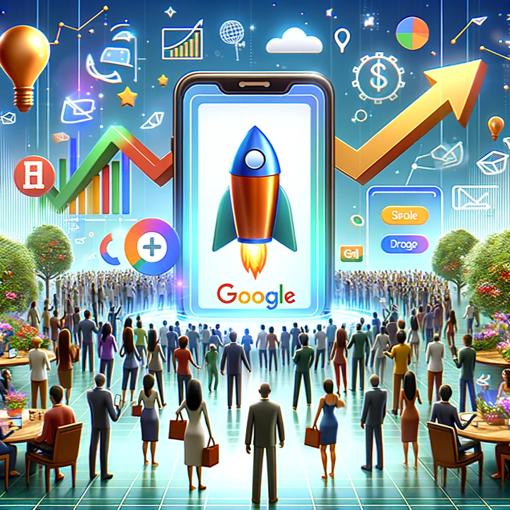 Mercado digital floreciente destacando producto con Google Ads | Posiciona.Digital