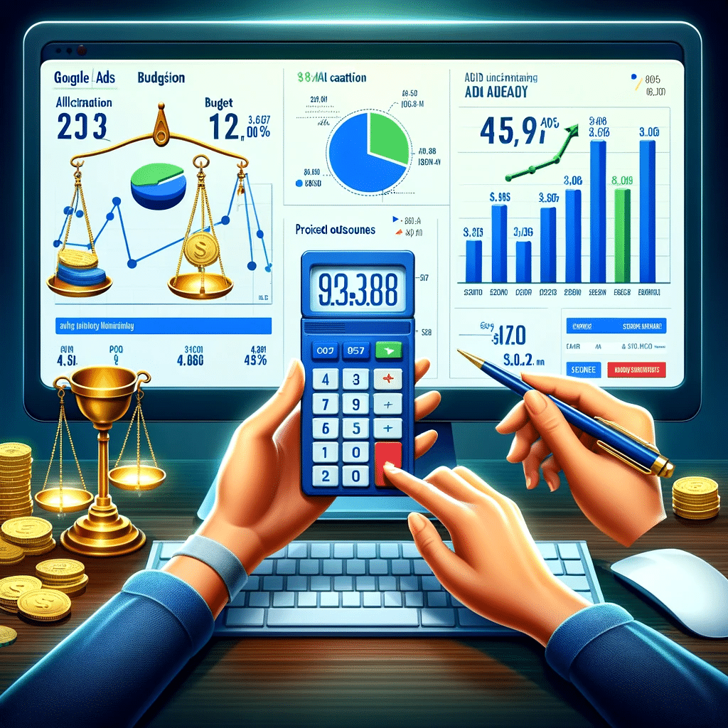 Herramienta digital mostrando la planificación de presupuesto para Google Ads | Posiciona.Digital