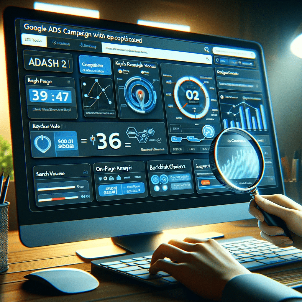 Optimización de campaña de Google Ads con herramientas SEO en pantalla | Posiciona.Digital