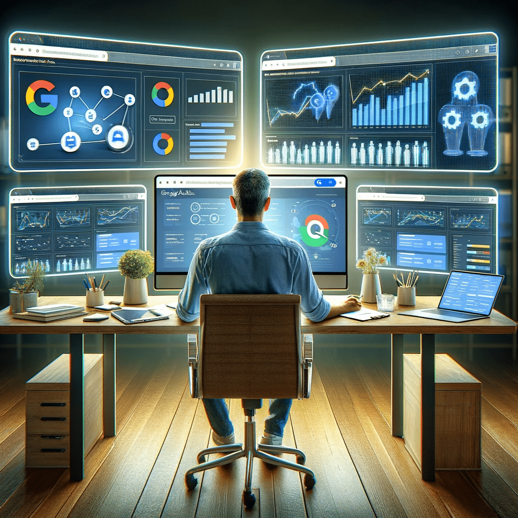 Mercadólogo analizando integración de Google Ads y Analytics | Posiciona.Digital