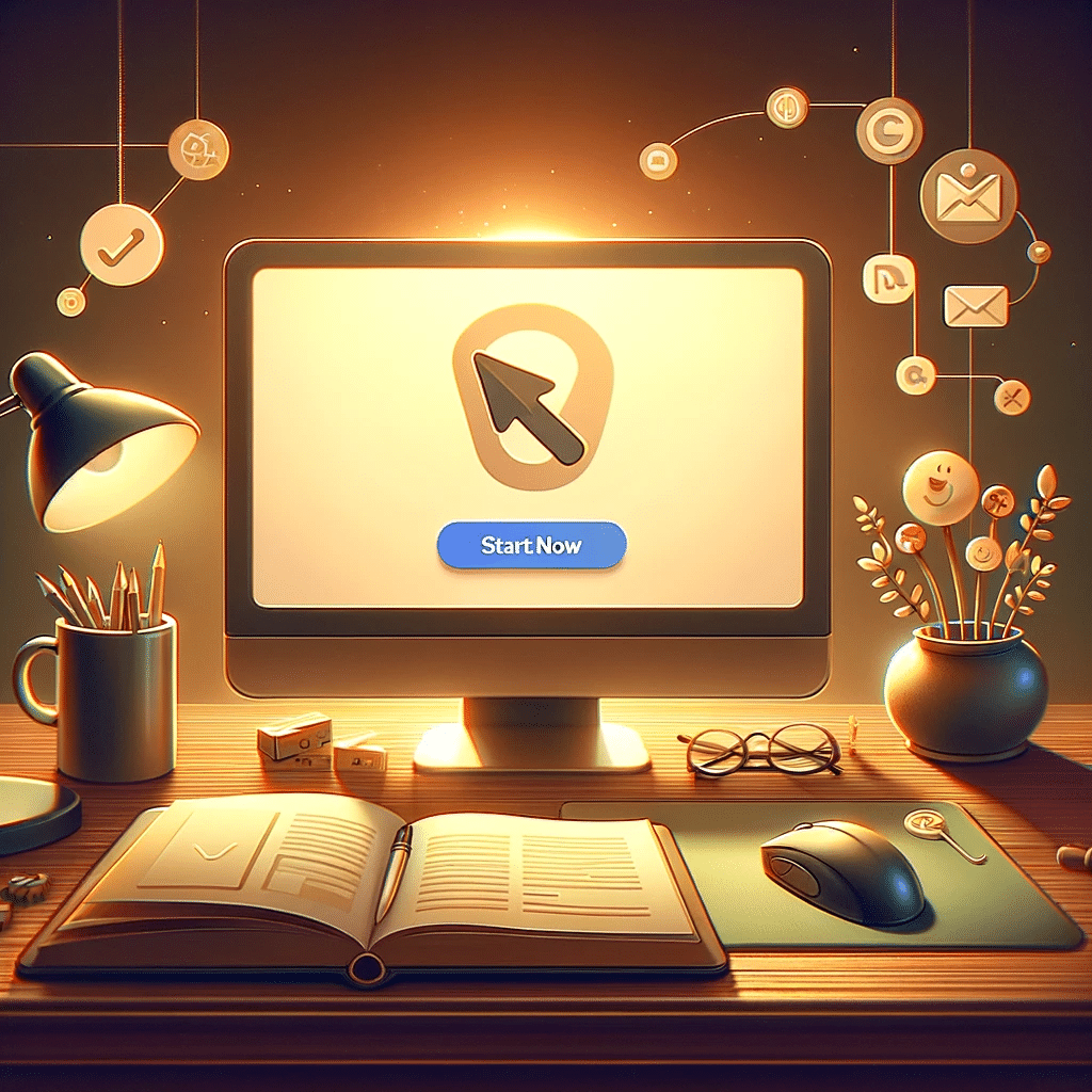 Escritorio con pantalla mostrando inicio fácil en Google Ads | Posiciona.Digital