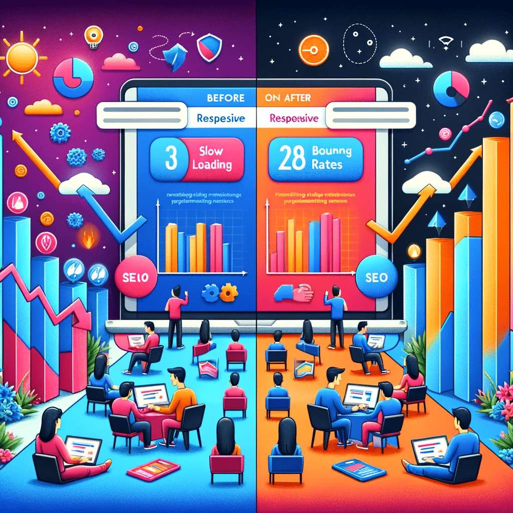Comparativa SEO con y sin diseño responsive. Cómo el diseño web responsivo impacta en tu seo. Redes sociales | Posiciona.Digital