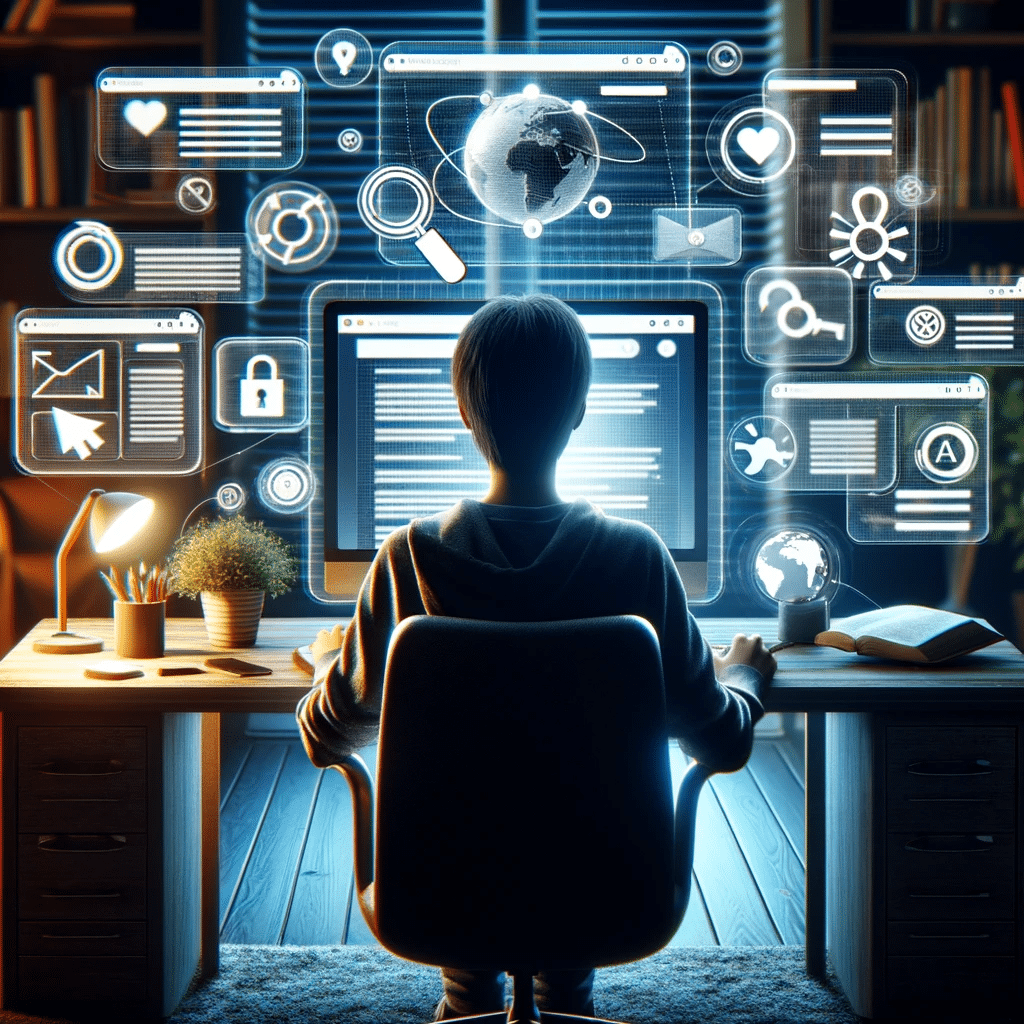 Persona curiosa investigando SEO en su ordenador | Posiciona.Digital