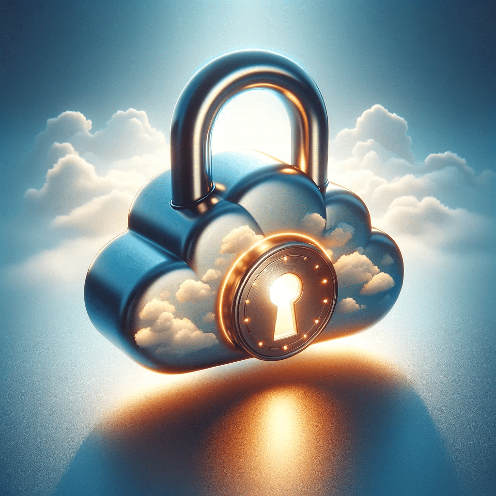 Candado en nube simboliza seguridad en hosting. Alojamiento web y página web | Posiciona.Digital
