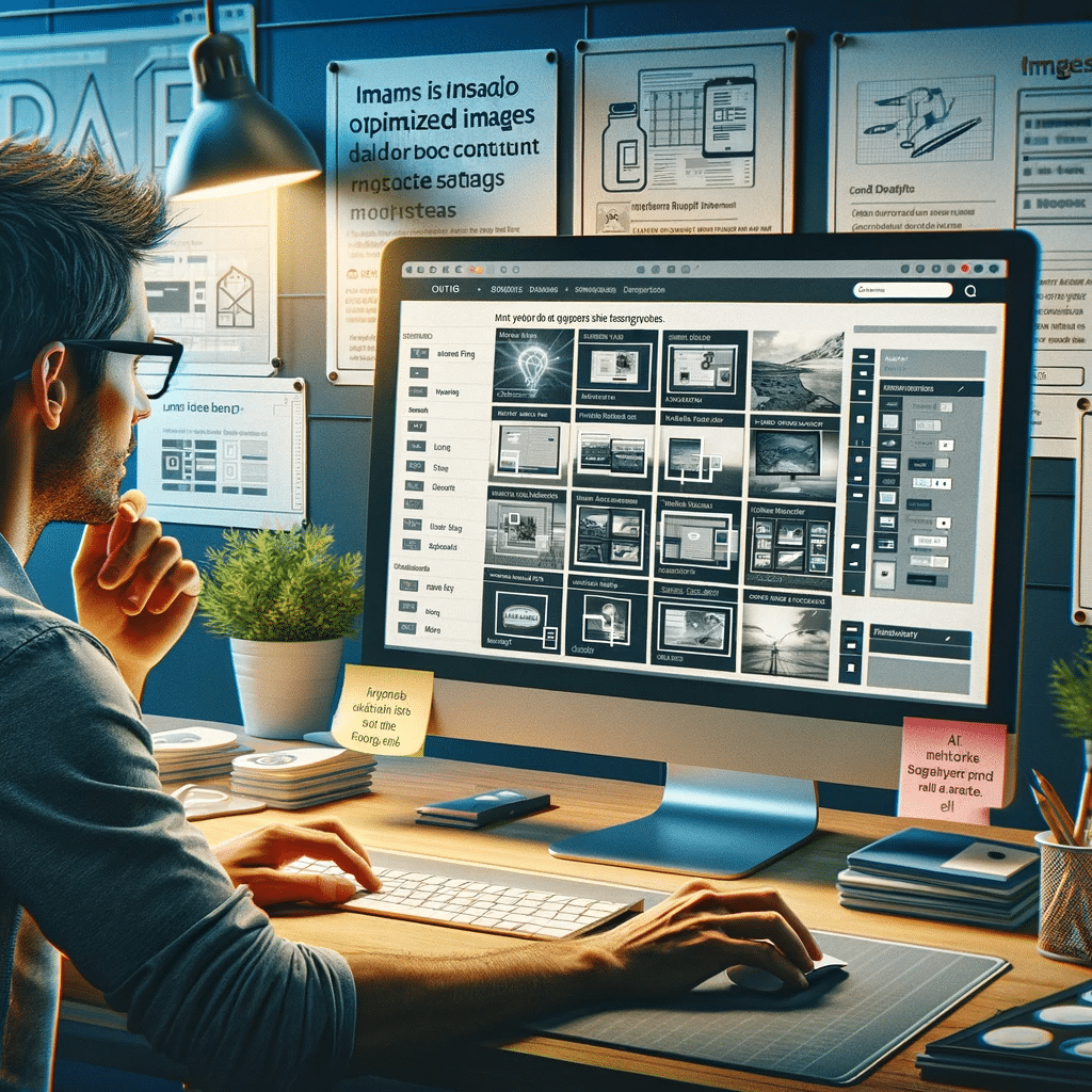 Desarrollador integrando imágenes optimizadas en web | Posiciona.Digital