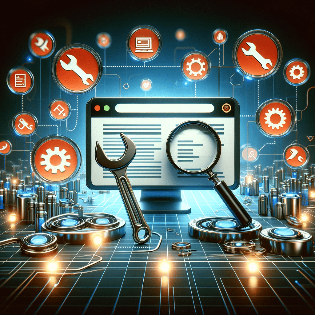 Iconos de herramientas sobre interfaz web SEO. Construcción y Consulta. Palabras clave | Posiciona.Digital