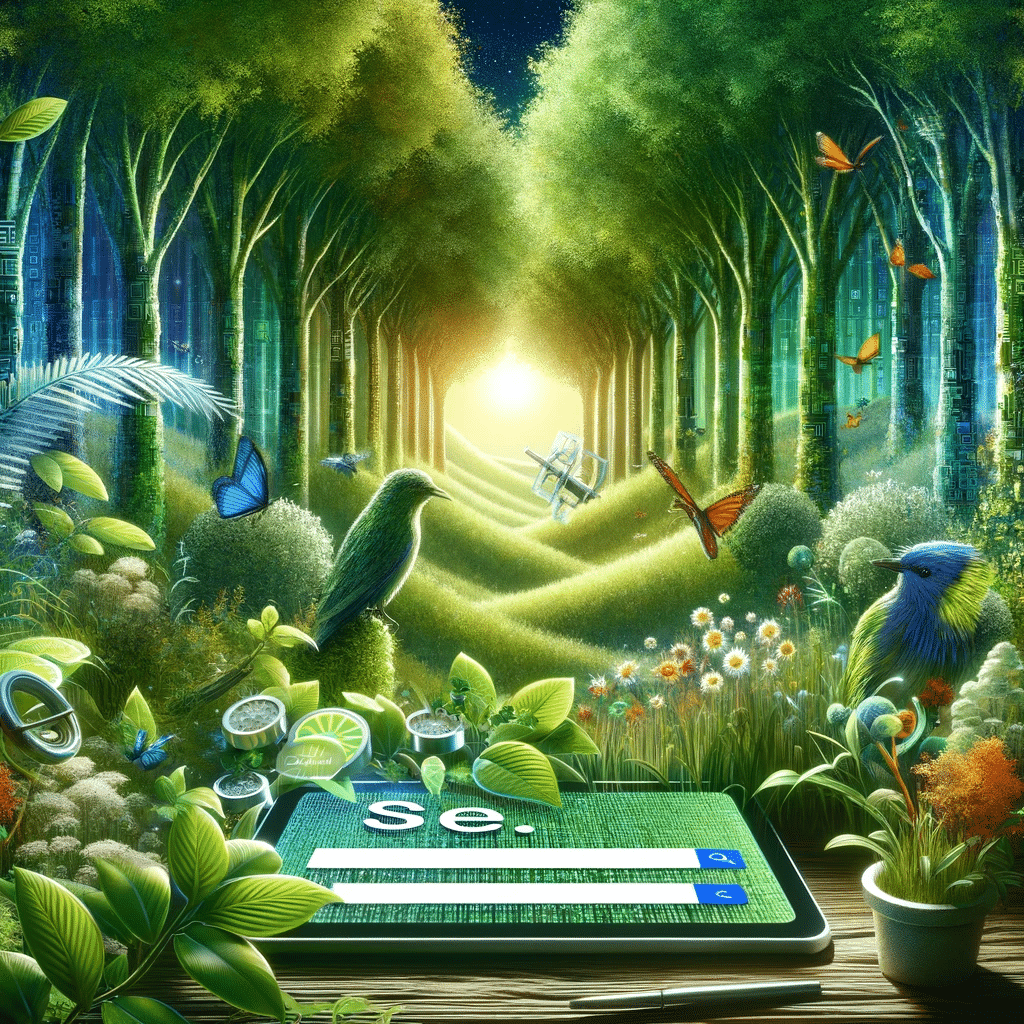 Fusión de naturaleza y tecnología para SEO sostenible. Marketing verde | Posiciona.Digital