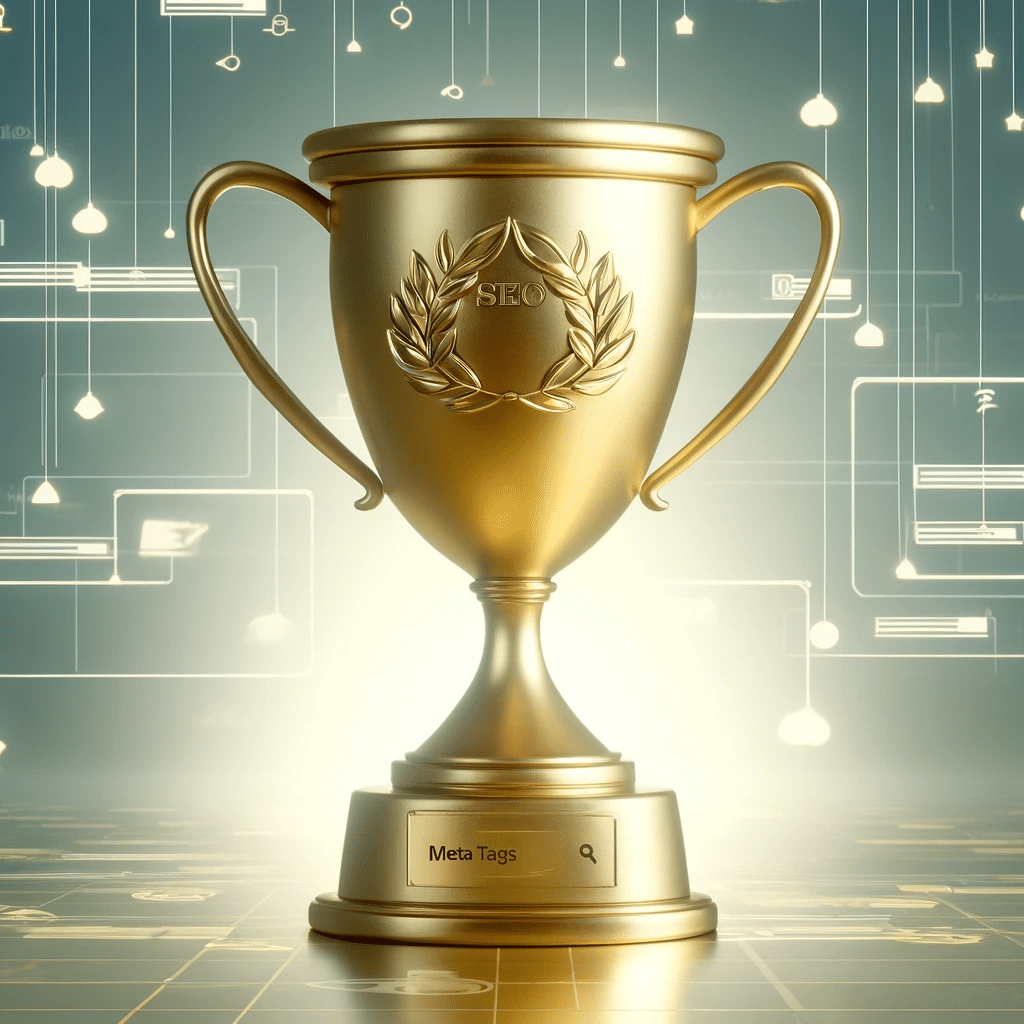 Trofeo simboliza importancia de metaetiquetas SEO. Plugins de seo meta descripción sitio de wordpress meta descripciones | Posiciona.Digital