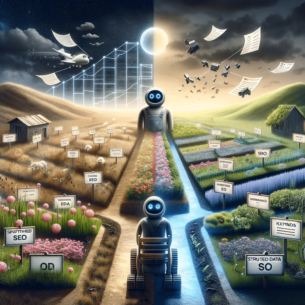 Chatbot mejorando SEO transforma campo en jardín. Utilización de chatbots para mejorar el seo y la experiencia del usuario | Posiciona.Digital