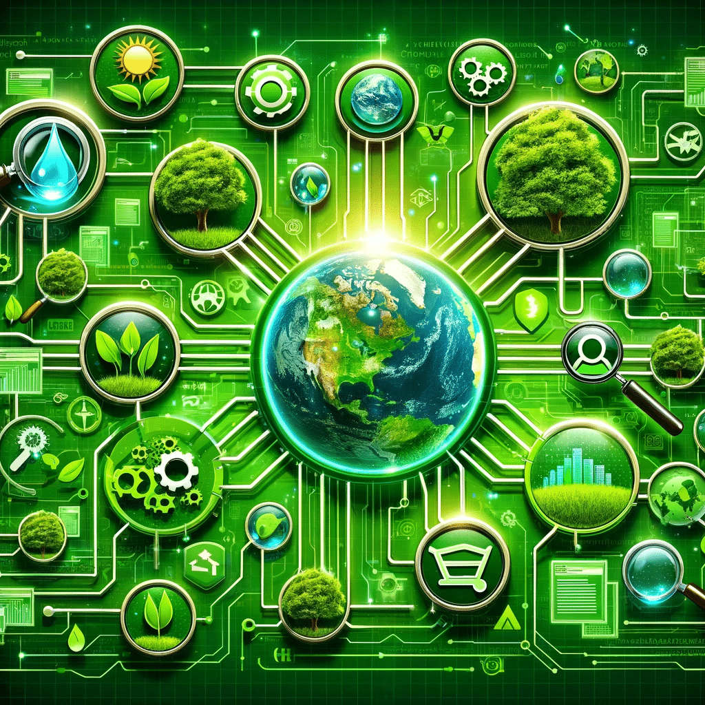 Circuitos verdes conectando SEO y empresa eco-conscientes. Redes sociales, producto para responsabilidad social | Posiciona.Digital